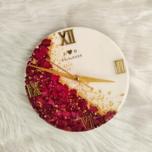 Eternal Rose Resin Clock