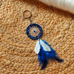 White & Blue Dreamcatcher Keychain